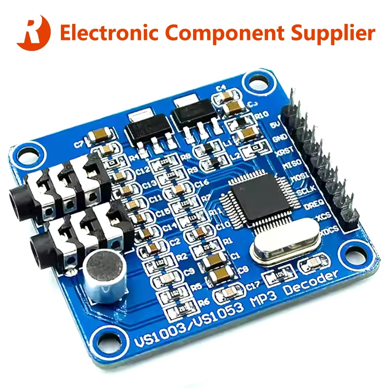 VS1003B MP3 Audio Decoding Modul Entwicklungsboard Onboard Mikrocontroller Zubehör Aufnahmefunktion DC 5V VS100 NAGELNEU