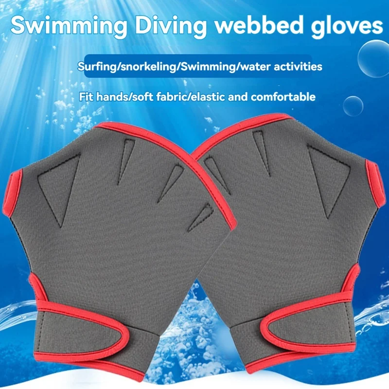 1 Pair Diving Gloves Snorkeling Swimming Neoprene Paddles  Palm Webbed Scratch-Resistant Hand Guard