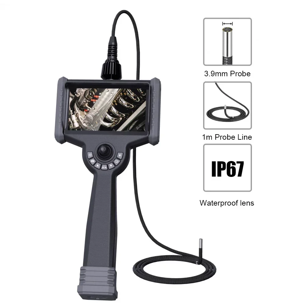 Factory OEM Fiber optic inspection camera, 4mm 6 inch screen 360 articulation Industrial borescope, WIFI HD endoscope camera