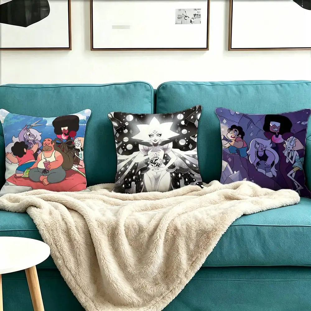 White Diamond Steven Universe Pillow Case Square Double-Sided Sofa Cushion Cover Bedroom Bedside Pillow