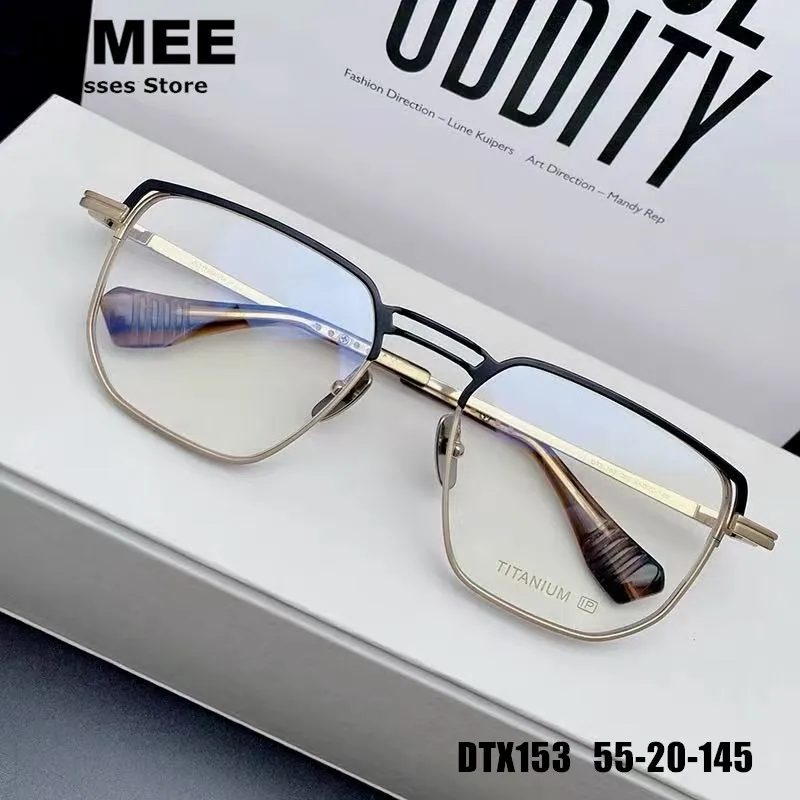 

Сверхлегкая оправа для очков из чистого титана, мужские и женские двухлучевые очки для близорукости, большие размеры, оптическая оправа для очков с синим светом, новинка