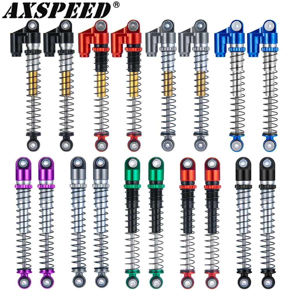 AXSPEED 4PCS Aluminum Alloy Shock Absorber Damper Extended 48mm for 1/24 RC Crawler Car Axial SCX24 JLU Gladiator Upgrade Parts