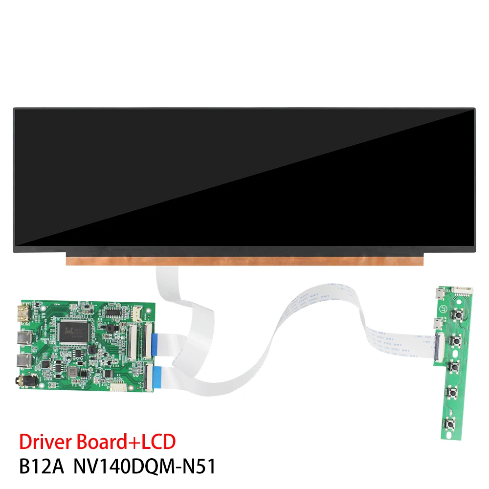 Originele 14.0 Inch NV140DQM-N51 Tft Lcd-scherm Module Scherm Ips 1920X550 Contrast 1200:1 Pc Sub Temperatuur Display