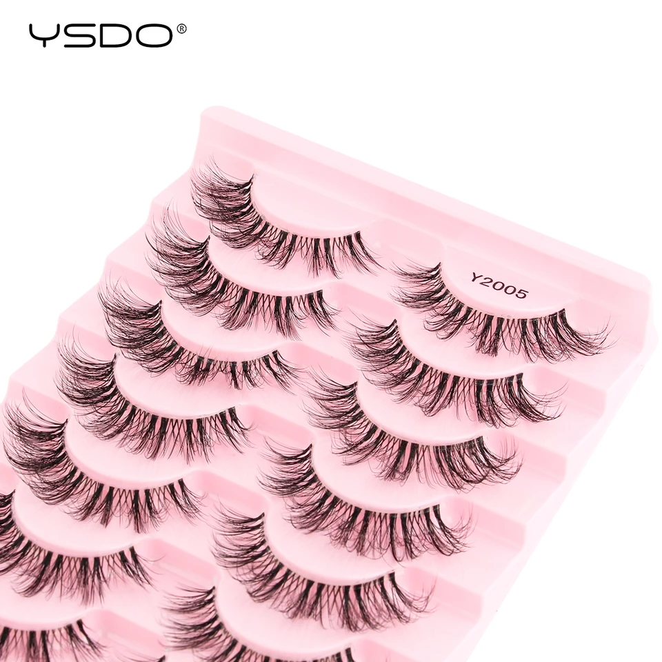 Pestañas Postizas YSDO 3/10 Pares Naturales Full 3D Ojo de Gato Falsas Extensiones Herramientas de Maquillaje 5