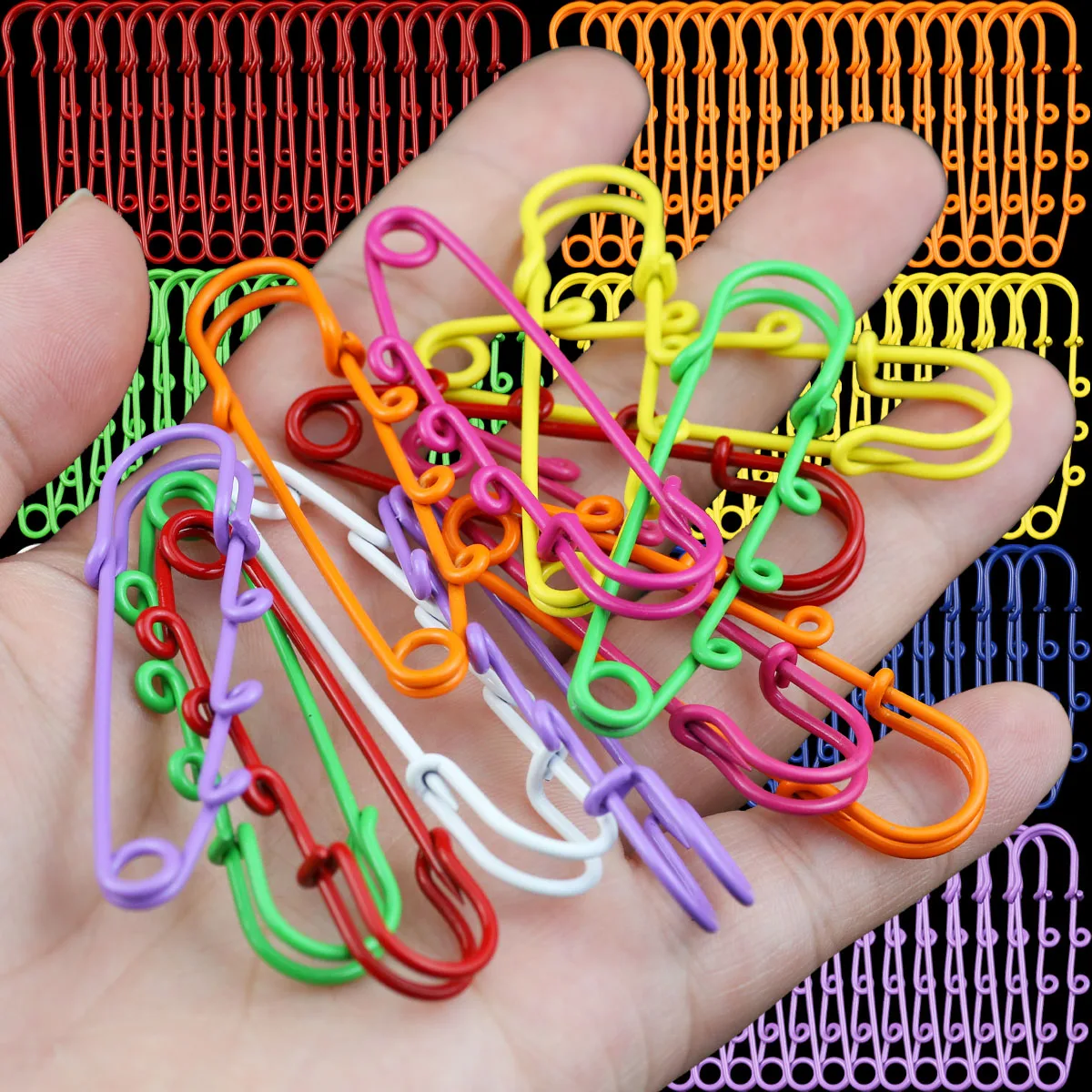 2~20pcs Large Safety Pins Brooches Colorful Zinc Alloy Pin Backs With Loops For DIY Jewelry Making Crafting Clothing Accessories