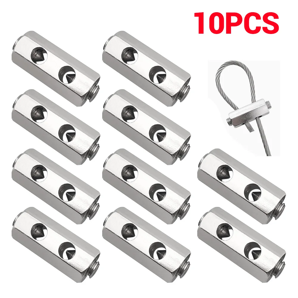 

10/20/50/100PCS 4mm Wire Rope Cable Clamp 4.2mm Double Hole Lock Large Size Durable Strong Bearing Capacity Send Allen Wrench