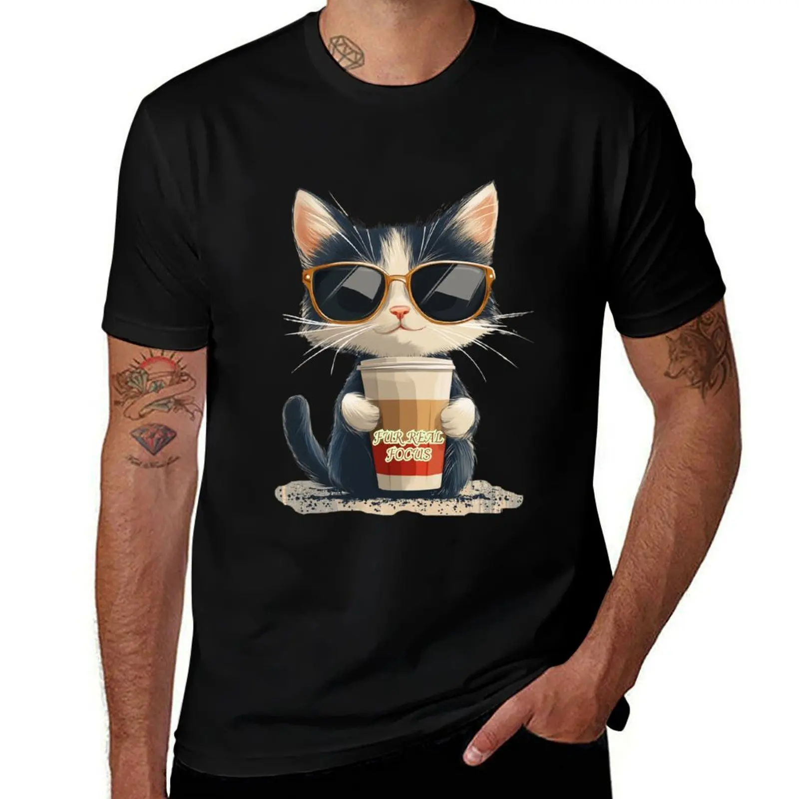 

Fur Real Focus – Cool Americano Cat with Shades T-Shirt anime tshirt sports fans cute tops fitted t shirts for men