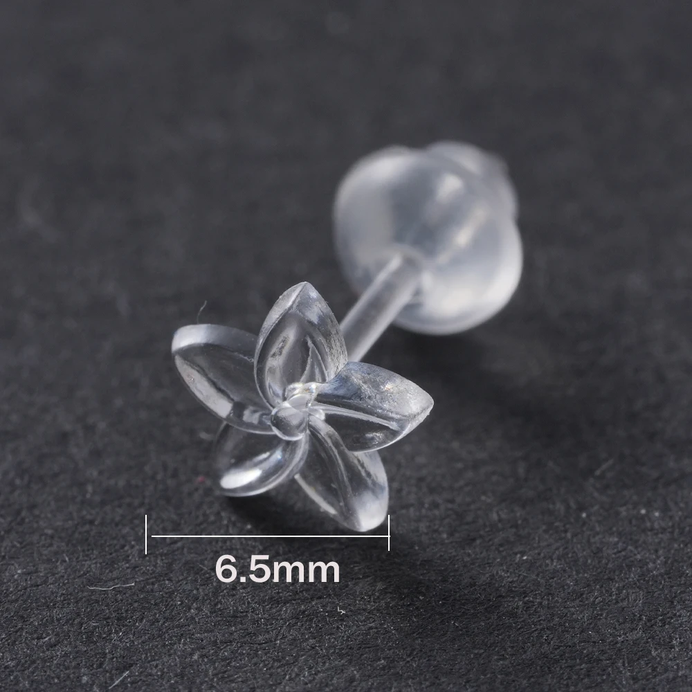 Invisible Clear Plastic Earrings, Sensitive Ears