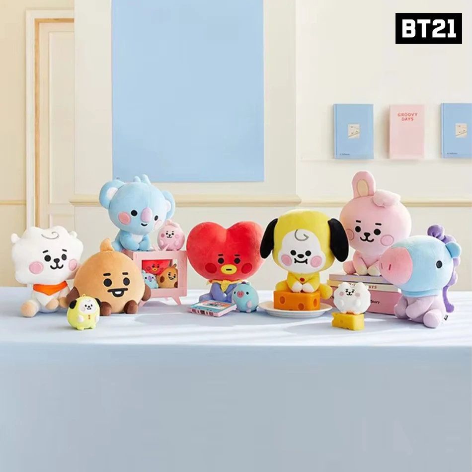

BTed 21Plush Toys Kawaii Mini Keychain Anime Pendant Ornament for Kids 12-22cm Bt Peripherals Soft Stuffed Animals Doll Gifts