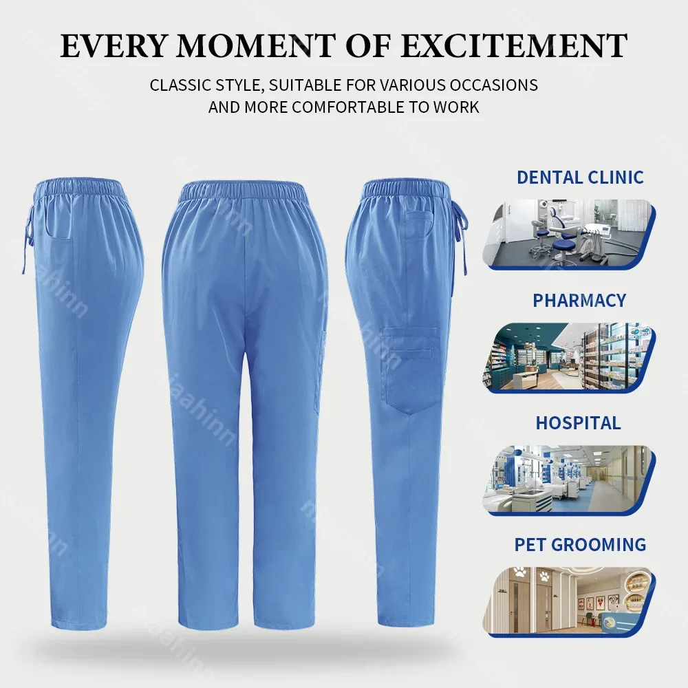 Hospital Clinical Tops and Pants High Quality Surgical Uniforms Women Beauty Salon Spa Sets Medical Nursing Scrub Uniforms Women