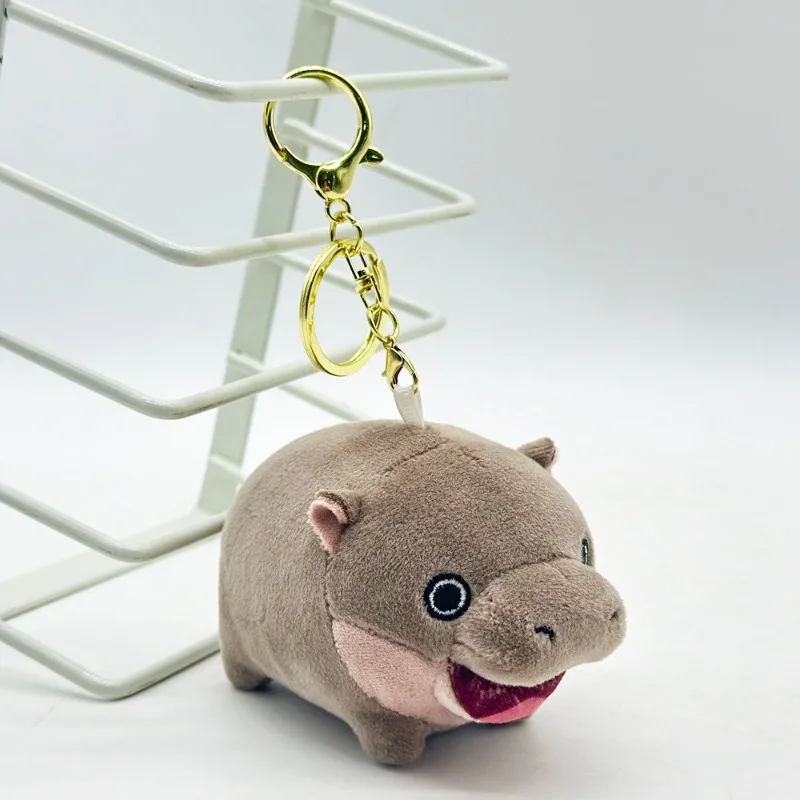 Hot selling Cartoon Moo Deng Hippo Plush 10cm Thailand Kaochu Hippopotamus Dwarf Hippopotamus Keychain Plush Doll Pendant