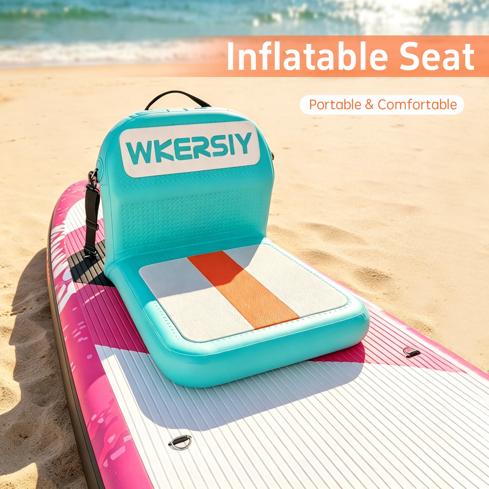 inflatable kayak seat with back support sturdy seat for SUP, paddleboard, boat, kayak seat cushion for versatile use