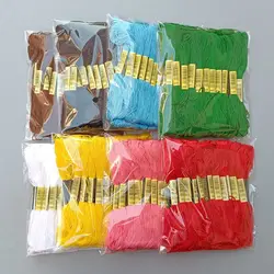 Unique Cross Stitch Thread Polyester Cotton Craft Embroidery Thread Gradient Color 24 Pieces /8 Meters /6 Strands Sewing Tool