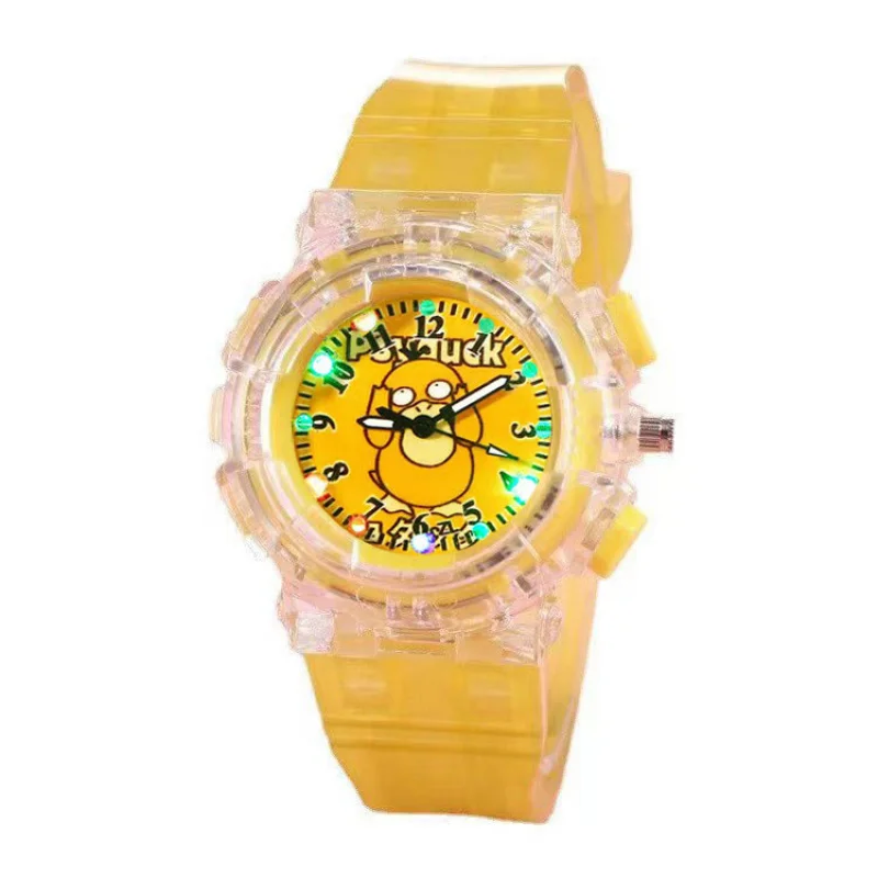 Pokemon Pikachu Watches Children Silicone Strap Colorful Light Kids Watch Student Quartz Clock 3D Cartoon Cute Quartz Clock Gift