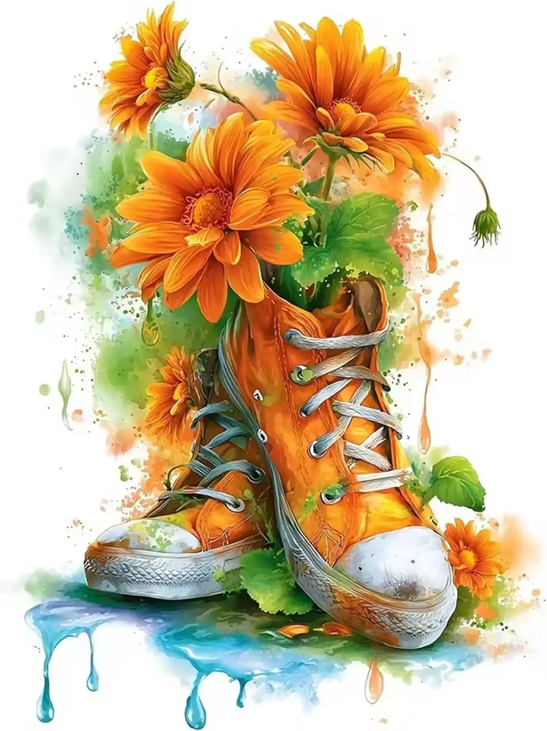 

GUMITOON Flower Shoes Diamond Art Kits for Adults, Diamond Painting Kits for Adults for Beginners, DIY Diamond Dots Art Kits