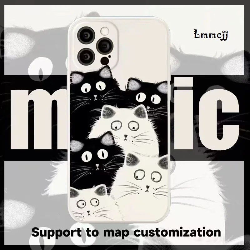 Lmmcjj Cute Cat Phone Case For Samsung Galaxy S22 S23 Plus S21 A13 A53 5G A14 A22 A23 A54 Note 20 Ultra Silicone iPhone Cover