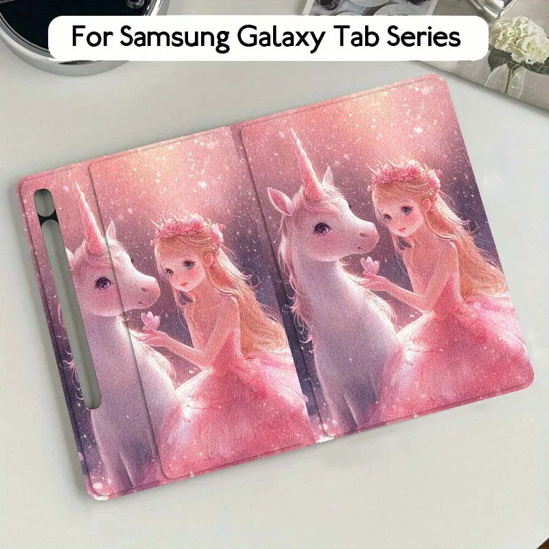 

Cute Cat Art Girl For Samsung Galaxy Tab S9 S10 S6 S7 S8 FE Plus Lite Inch Foldable Cover Tablet Case
