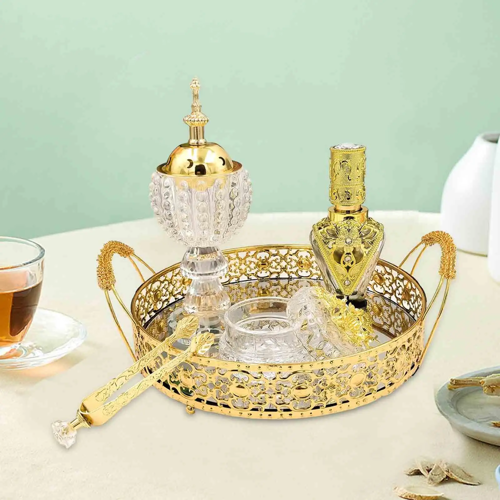 

Arabian Spice Burner Set Spice Cone Burner Decoration Storage Jar Spice Censer Spice Holder for Birthday SPA Teahouse