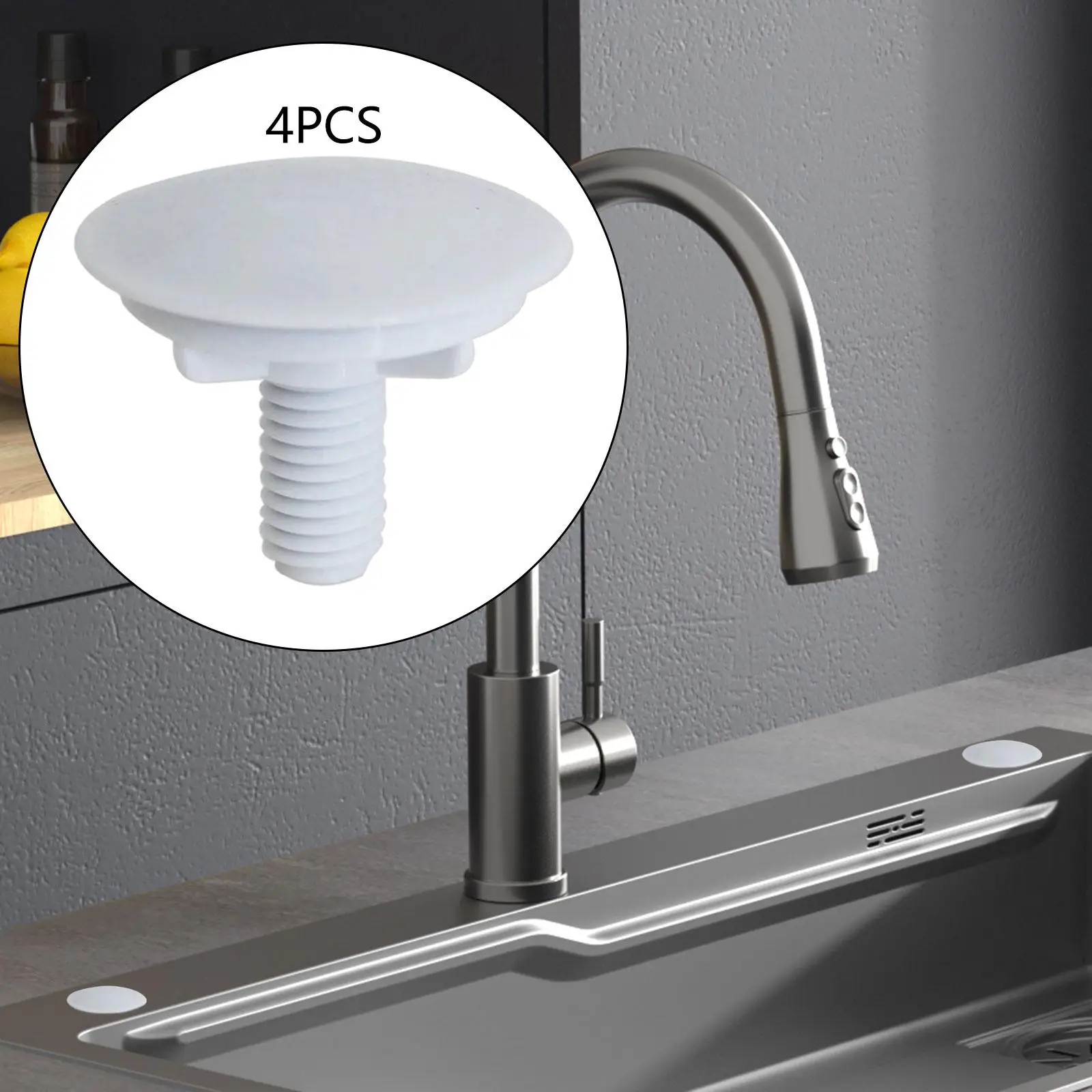 4 Pieces Kitchen Faucet Hole Cover Sealing Stopper Cover Sink Caps Blanking Plug for Bathroom Kitchen Hotel Restroom Washbasin