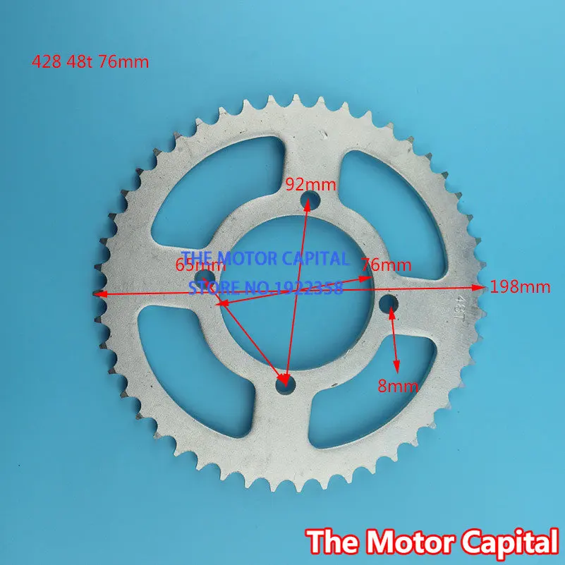 high performance 76mm 428 48T Tooth Rear Chain Sprocket for Motorcycle Pit Dirt Bike Go Kart