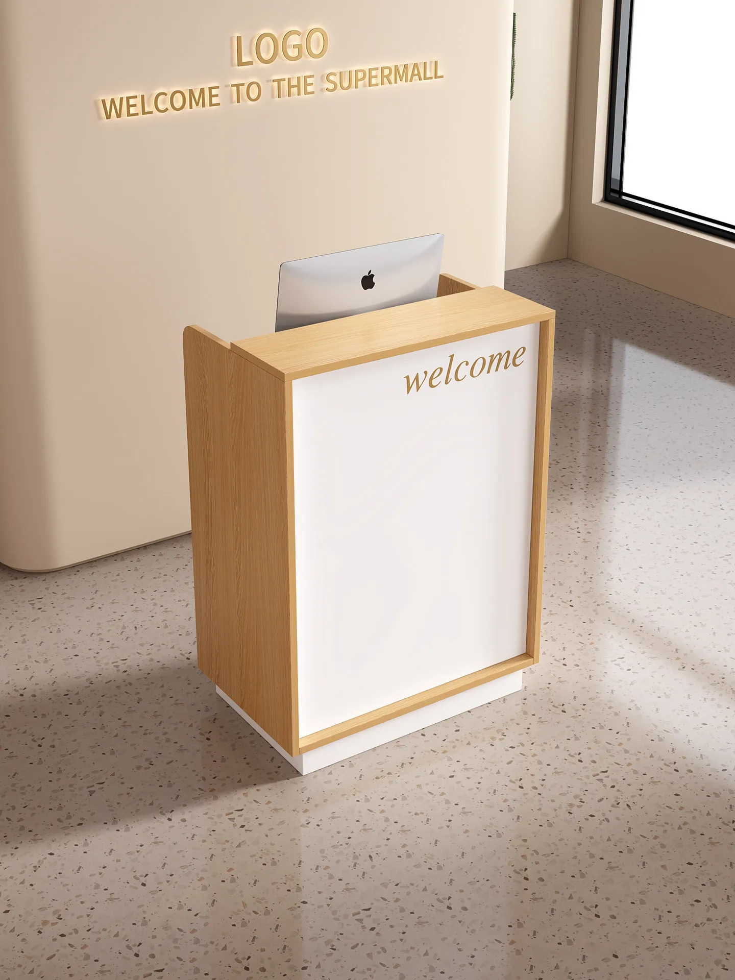 Bar checkout page store small light luxury beauty haircut company simple counter table clothing store front desk