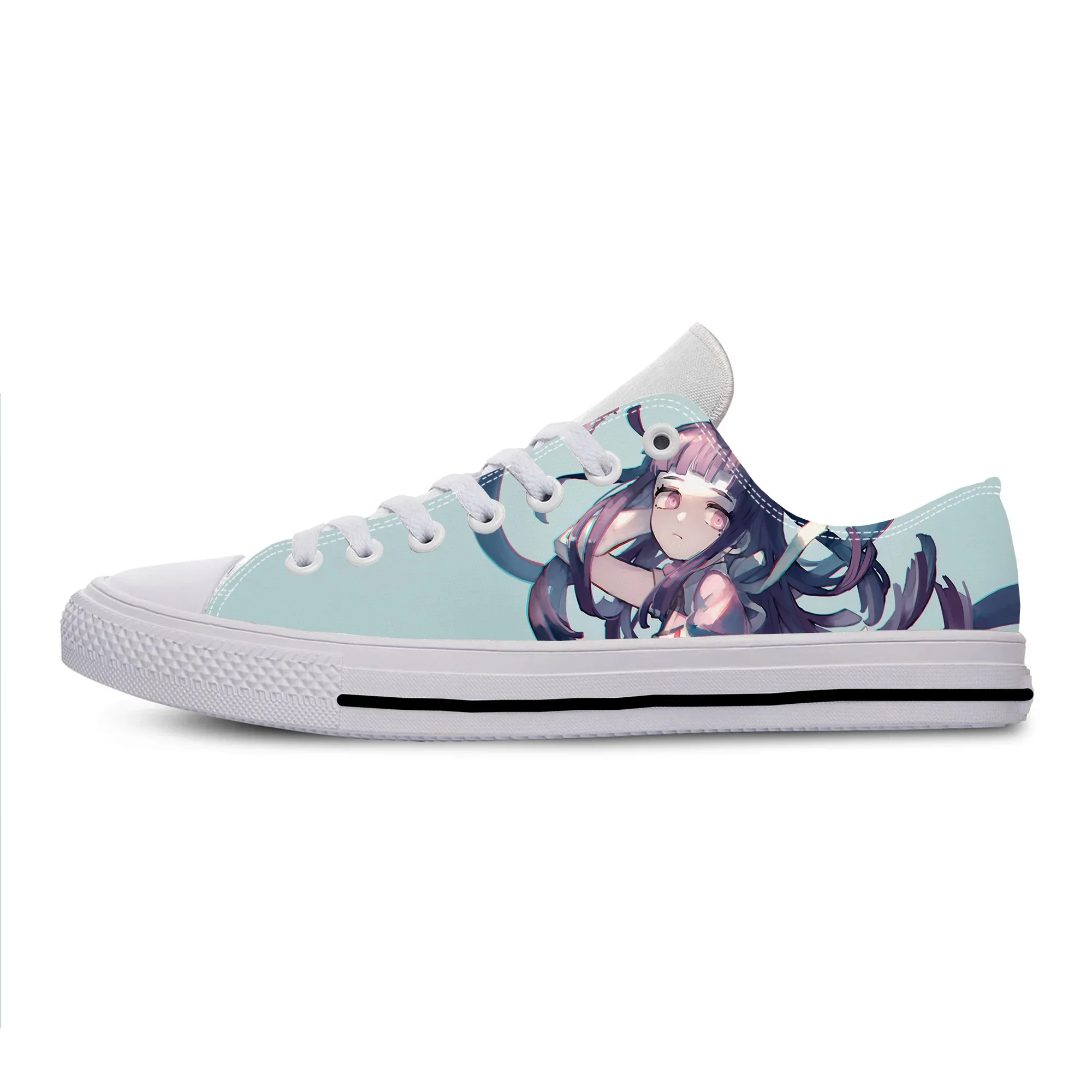 Anime Manga Cartoon Game Danganronpa Tsumiki Mikan Casual Cloth Shoes Low Top Lightweight Breathable 3D Print Men Women Sneakers