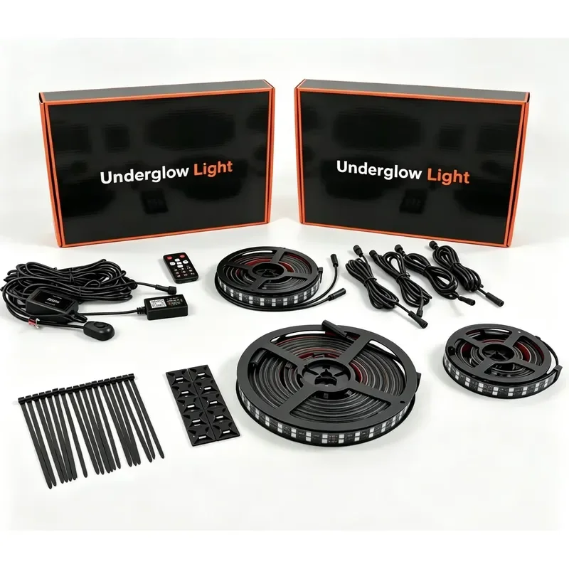 Customizable Premium Under Glow Kit Ip68 Waterproof Rgbic Led Car Underbody 6 Pcs Chasing Flowing Underglow Light For Cars