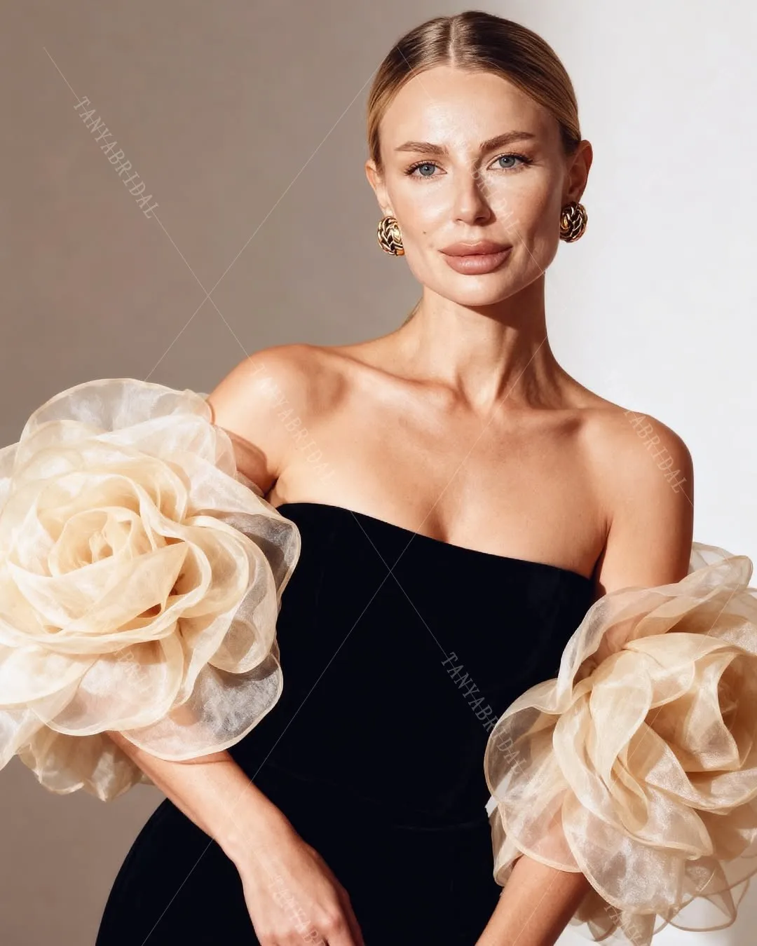 Romantic Removable 3D Flowers Sleeves For Women New Fashion Evening Party Wrap Detachable Bridal Sleeve TSWD867