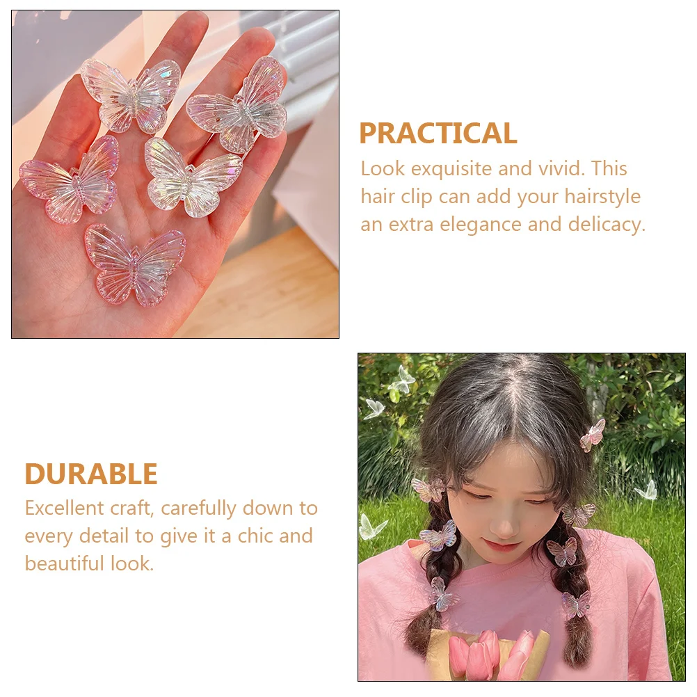

10 Pcs Hair Clip Elegant Plastic Accessories for Butterflies Hairpin Girls Wedding Banquets Prom Hair Decorations