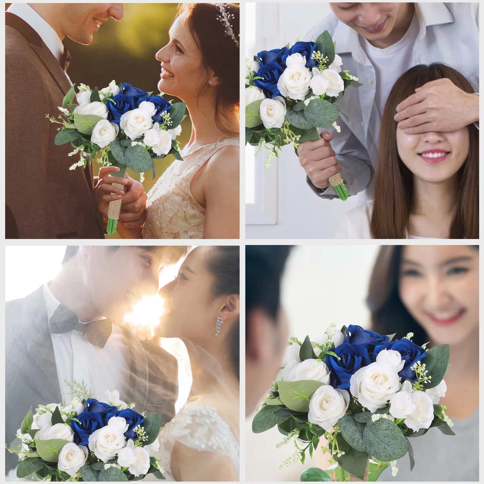 

Romantic Wedding Bridal Bouquet Bridesmaid Artificial Flower Rustic Tossing Centerpiece Home Decoration Fake Flowers Bridal