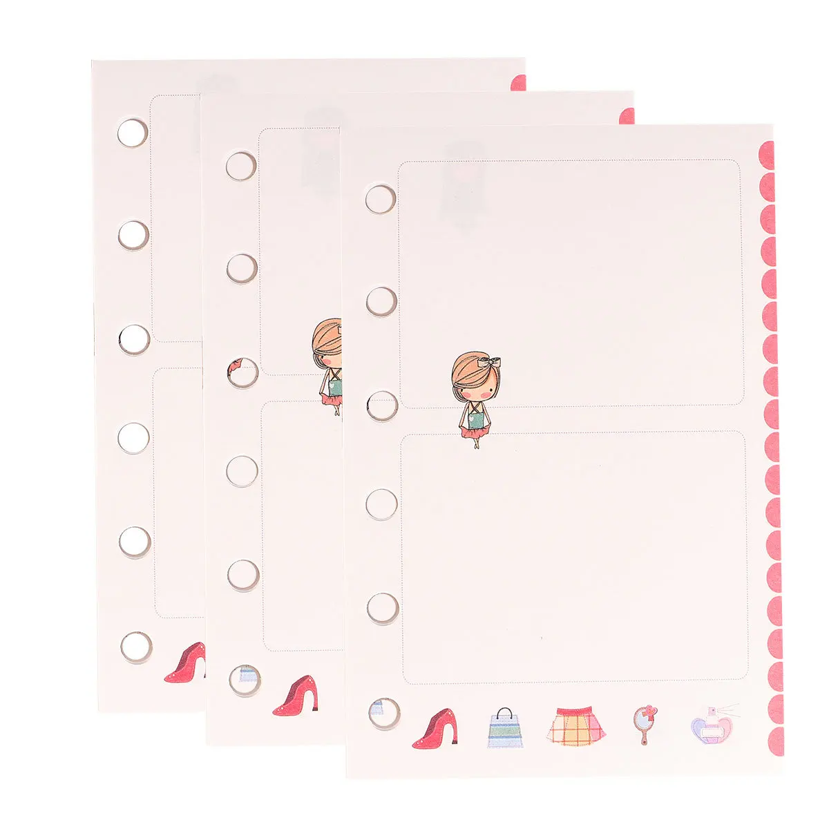 

3pcs A7 Loose-Leaf Refill Paper Replacement Core For Binder Journal Notebook Diary Writing Drawing Office Home Use