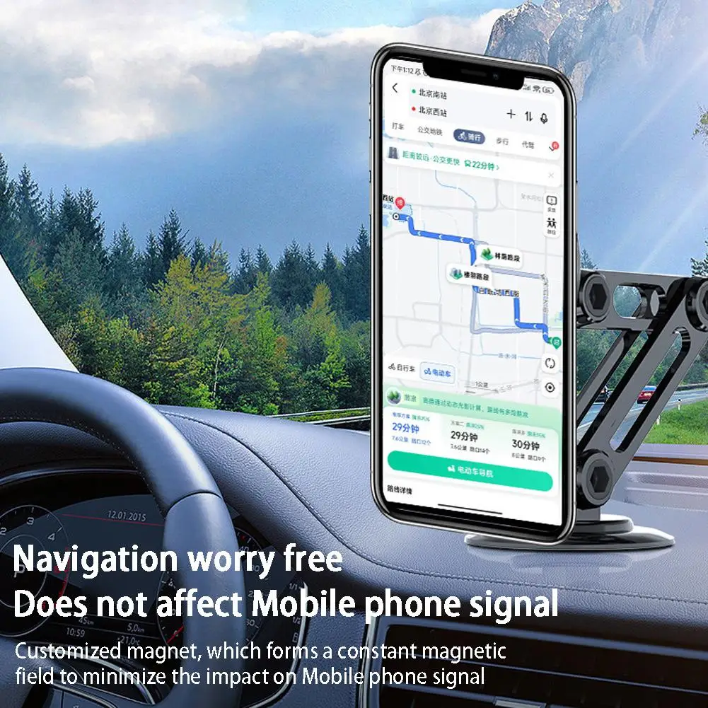 

720 Rotate Metal Magnetic Car Phone Holder Universal Mobile Phone Stand Magnetic Mount GPS Support For All Phone I8P1