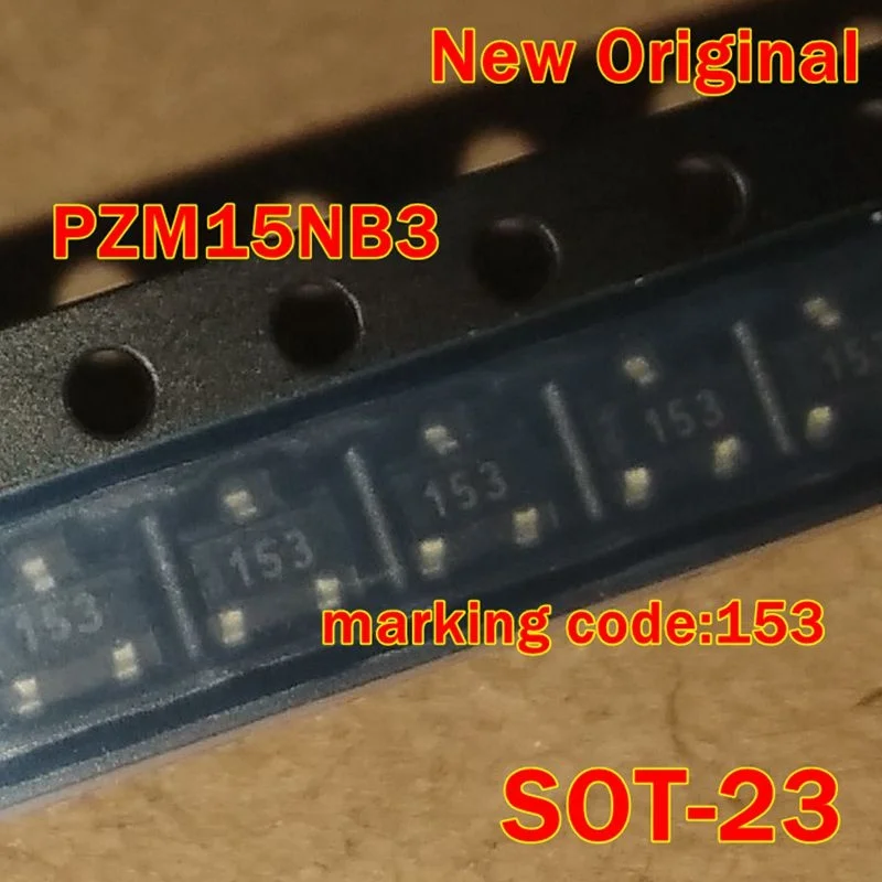 

10Pcs to 500Pcs Pzm15Nb3 Sot-23 Marking Code:153 New Original 15V, 0.3W, Silicon, Unidirectional Voltage Regulating Diode