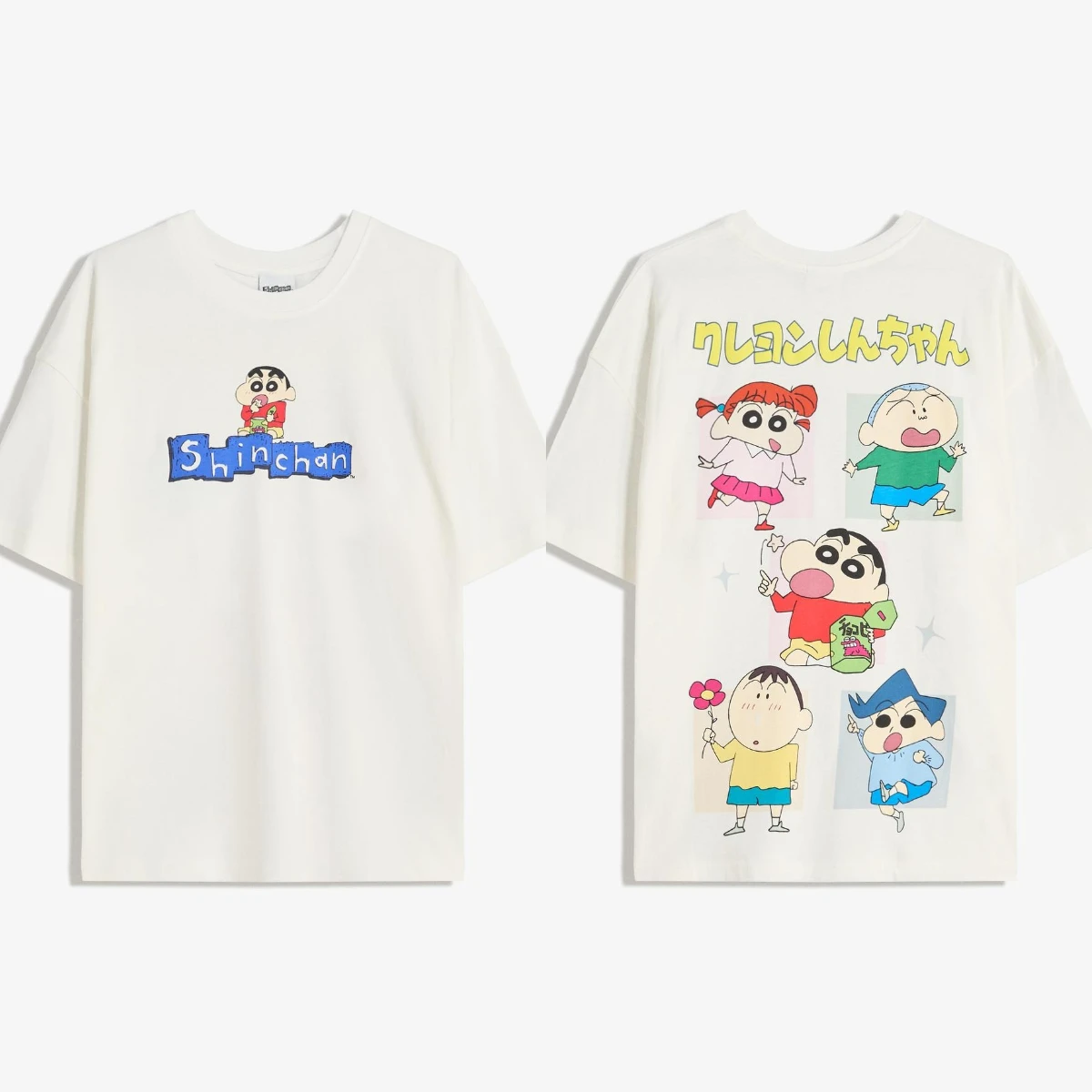 Miniso Crayon Shin Unisex Tee Japanse Anime T-shirt Kleurrijke Grafische Mannen Vrouwen T-Shirt Manga Lover Gift Stripfiguur Top