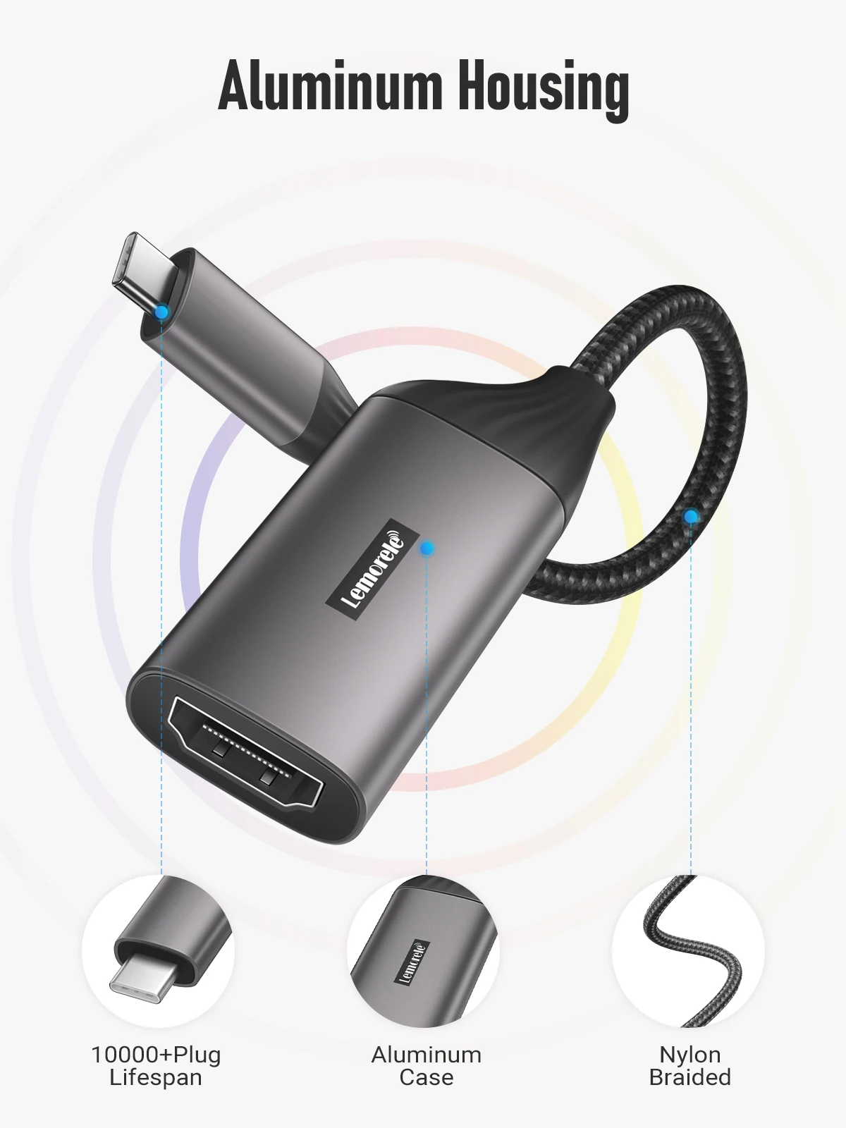 Lemorele L11 USB Hub USB C to HDMI 4k@30hz Display Adapter For MacBook Pro Air iPad Pro Samsung Galaxy S21 S20 USB-C HDMI Adapte