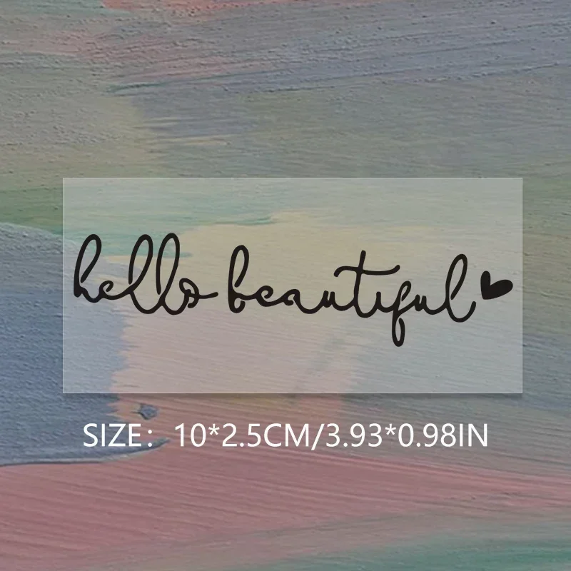 10*2.5cm Hello Beautiful Mirror Sticker Hello Beautiful Personalized Decorative Sticker