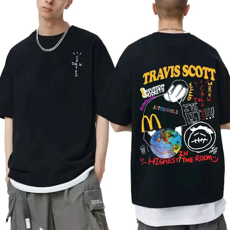 Rapper Cactus Jack ASTROWORLD M T-shirt Short Sleeve Men Women Fashion Hip Hop T Shirts Man Streetwear New Mens Oversized Tee