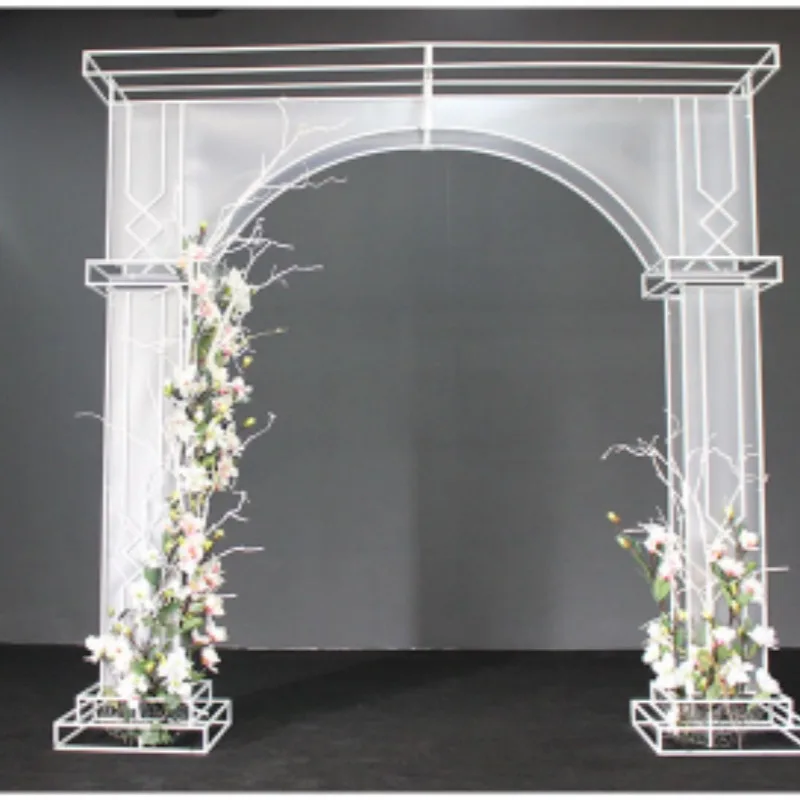 Wedding props wrought iron wave road arch wedding flower door happiness door stage decoration ornament arrangement back