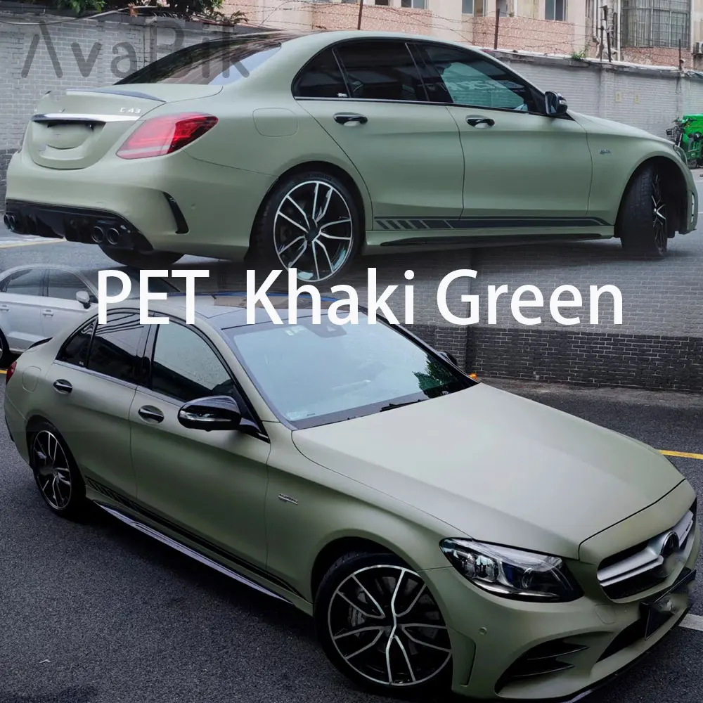 

matte khakis green Car Wraps Vinyl Film Car Interior Sticker Auto Motorcycles Body Accessories Protection film Low viscosity