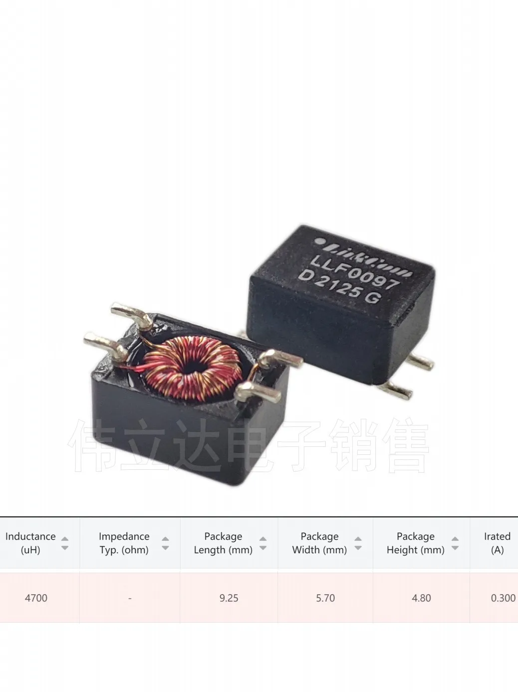 20PCS/LLF0097-50R SMD Miniature Common Mode Filter Inductor 4.7MH 0.3A Common Mode Choke 472 Inductor