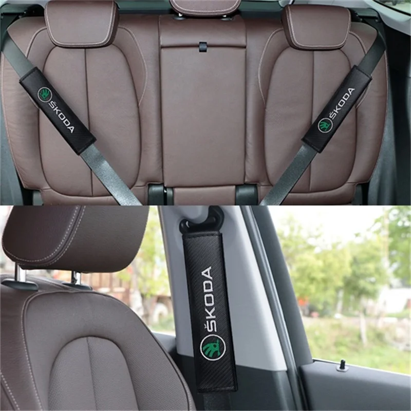 Car Seat Belt Cover Shoulder Protector Pad Auto Accessory For Skoda S Skoda Kodiaq Fabia Kamiq Karoq Octavia 3 A5 A7 Rapid Scala