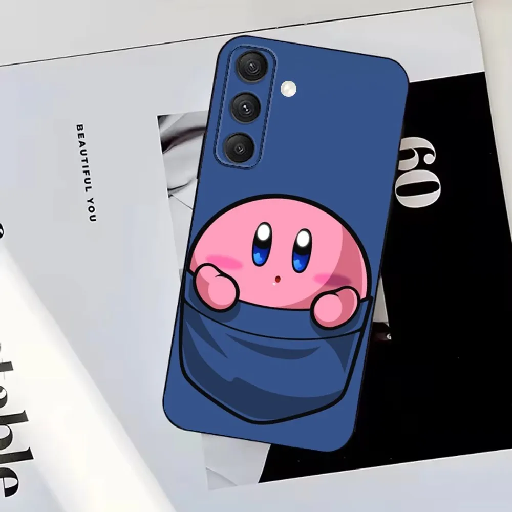 CUTE K-Kirby GYM Etui na telefon do Samsung S25,S24,S23,S22,S21,S20,S10,Ultra,Plus,Lite,FE,Soft Silicone Black Cover