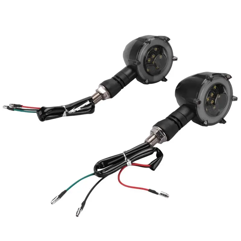 2Pcs Motorcycle Turn Signal Modified Led Two-Color Circular Streamer Turn Signal Indicator With Daytime Running Lights-N29R
