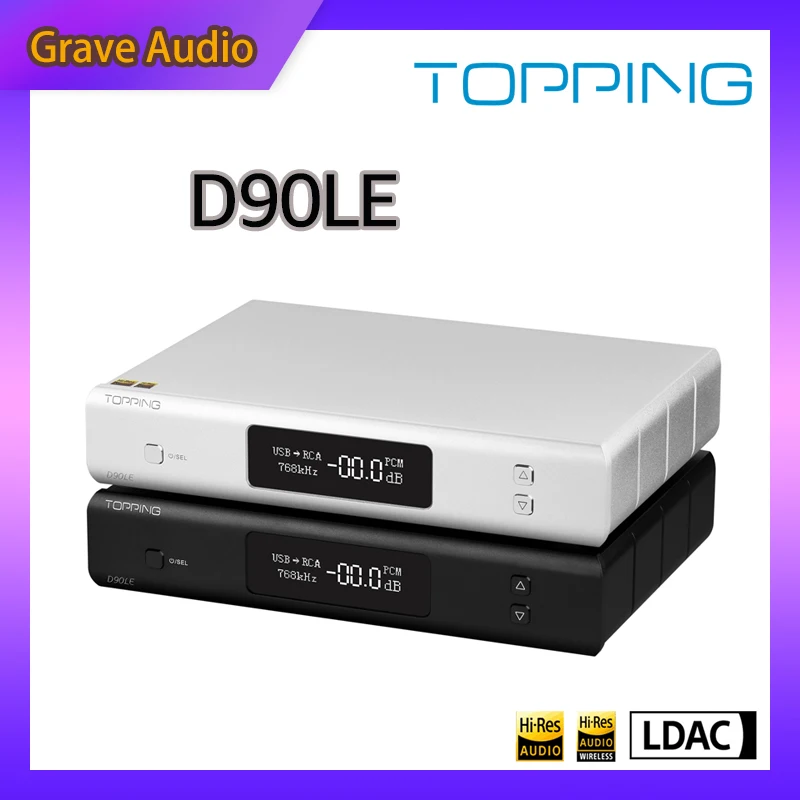 

TOPPING D90LE ES9038Pro D90 LE HIFI Desktop Decoder DAC IIS Bluetooth 5.0 DSD512 PCM768kHz LDAC Fully Balanced HiFi Preamplifier