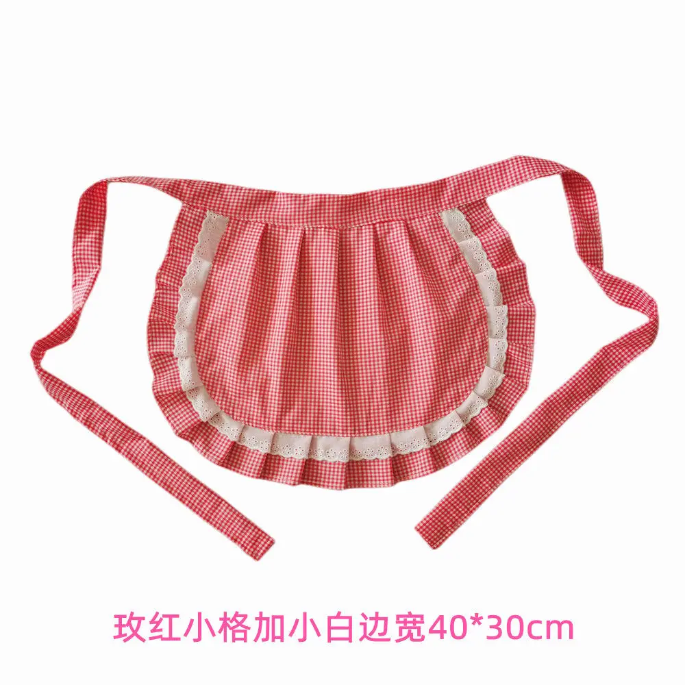 Small White Half Waist Lace Ruffle Apron Women Avental de Cozinha Cosplay Decorative Apron for Lolita Dress