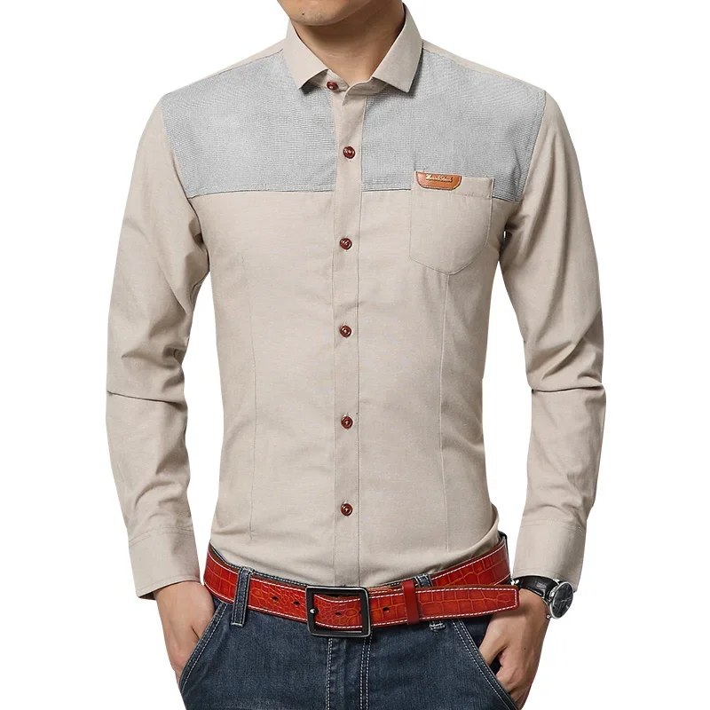 Spring Autumn New Mens Shirt Korean Fashion Long Sleeved Man Shirts Casual Slim Fit Male Social Business Dress Shirt