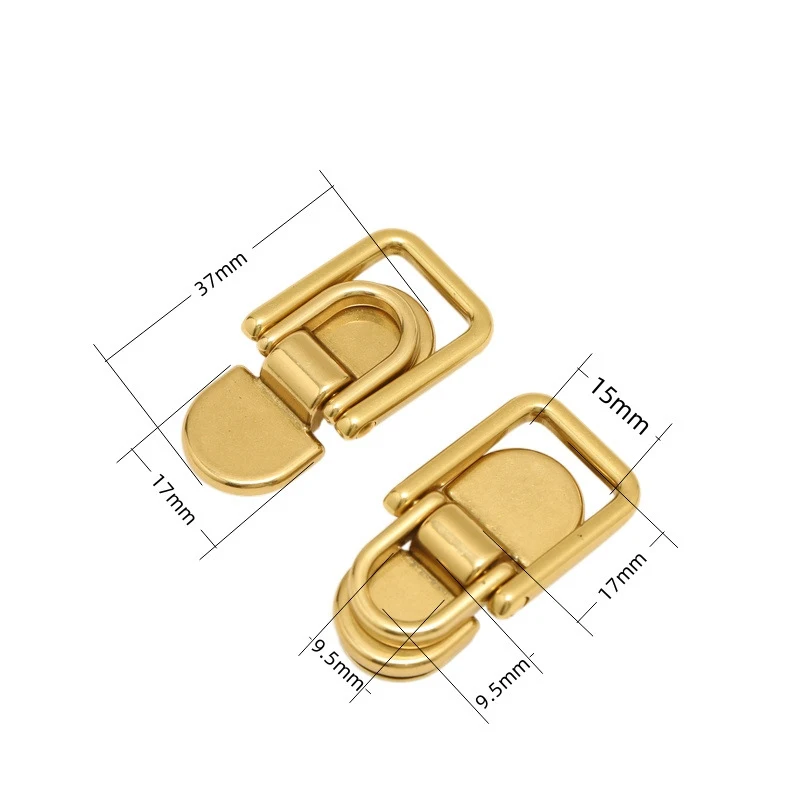 1piece Brass Bag Anchor D Ring Square Ring Bag Hanger Dual-use Connector Arch Bridge for Leather Craft Bag Strap Handle Parts