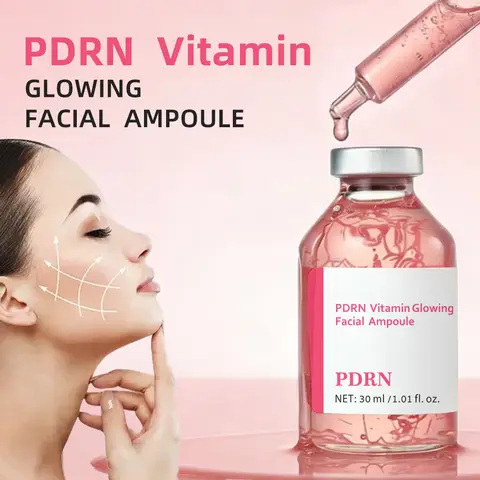 Ampoule de cellules souches PDRN rose Essence de peptide de collagène profond Activation intensive de la peau Soins du visage éc