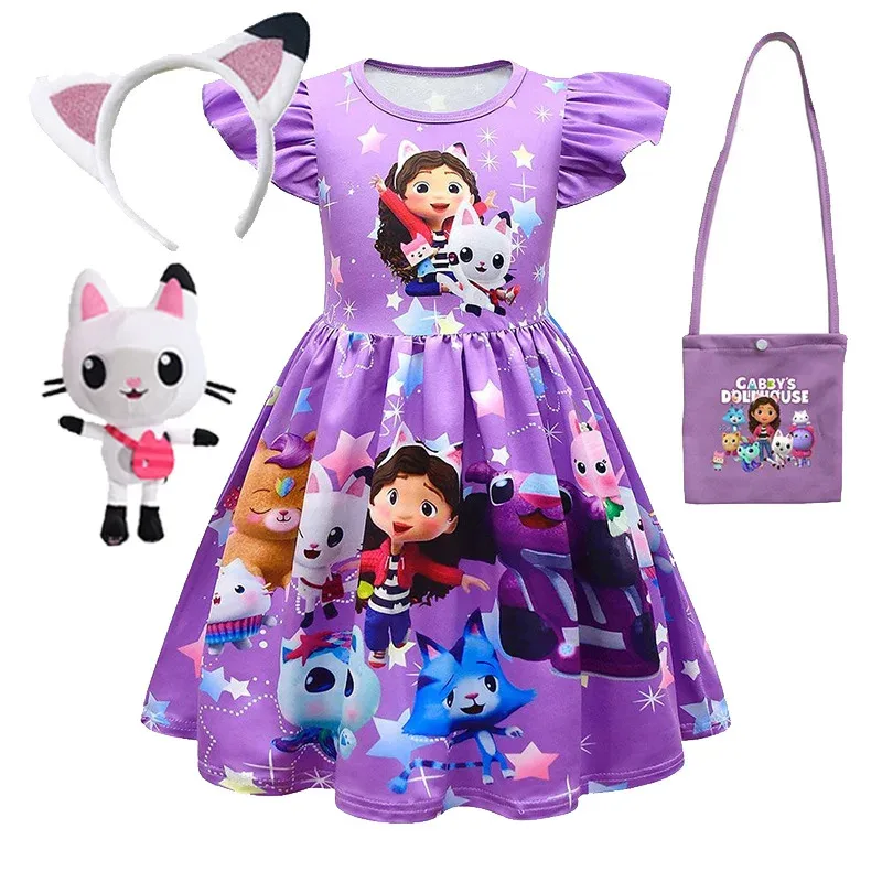 Детская одежда, кукольный домик Габби, летнее платье принцессы для девочек, детский подарок на день рождения, костюм на Хэллоуин для маленькой девочки