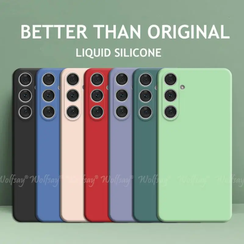 For Samsung Galaxy S24 FE Case Liquid Silicone Plain Rubber Funda Protector Case Galaxy S24 FE Cover Samsung S24 S23 FE Case